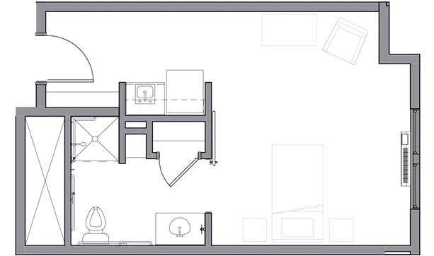 Independent Living Plus 4 Studio 1 Bath 1 Memory Care Floor Plan